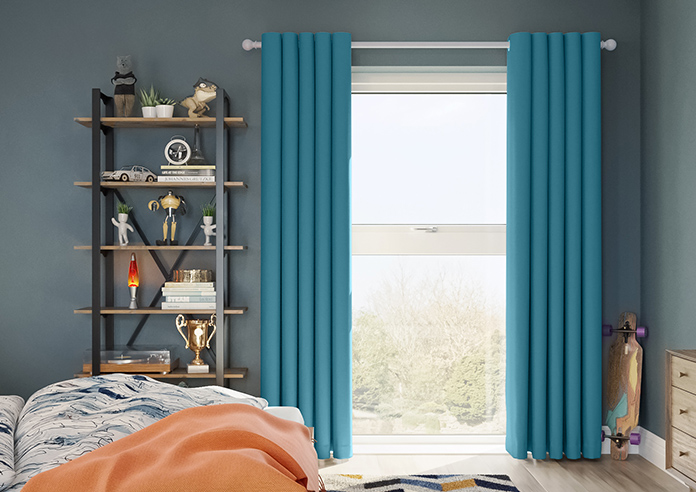 Kyoto Faux Silk, Azure - Made to Measure Curtains - Image 3